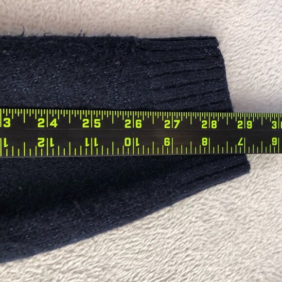 Croft & Barrow Womens Sweater Size XXL Mock Neck Navy Blue Knit Textured Casual - Picture 8 of 12
